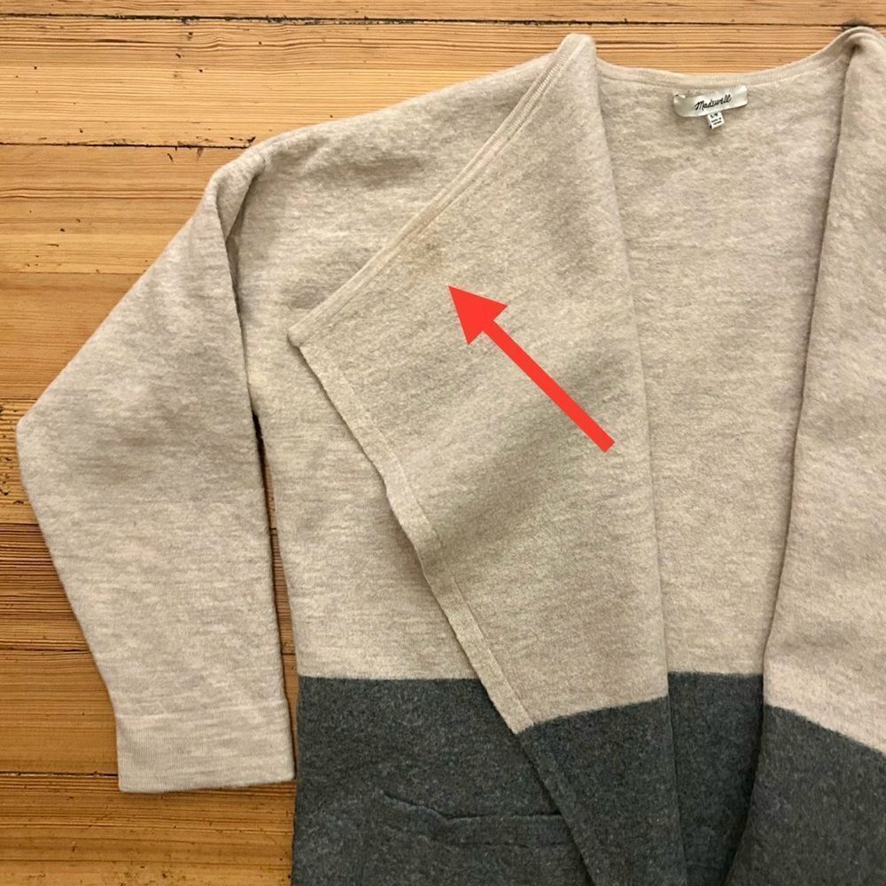 Madewell boiled wool, color block  open sweater. Size S/M. - Picture 11 of 11
